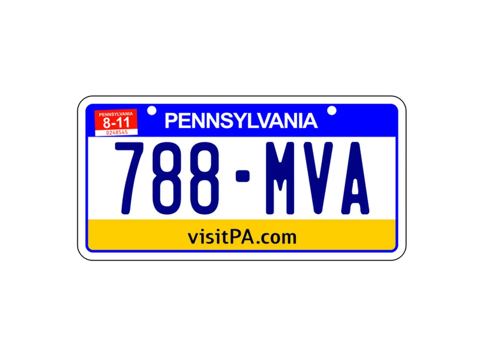 USA Kennzeichen m. Namen 001 788-MVA