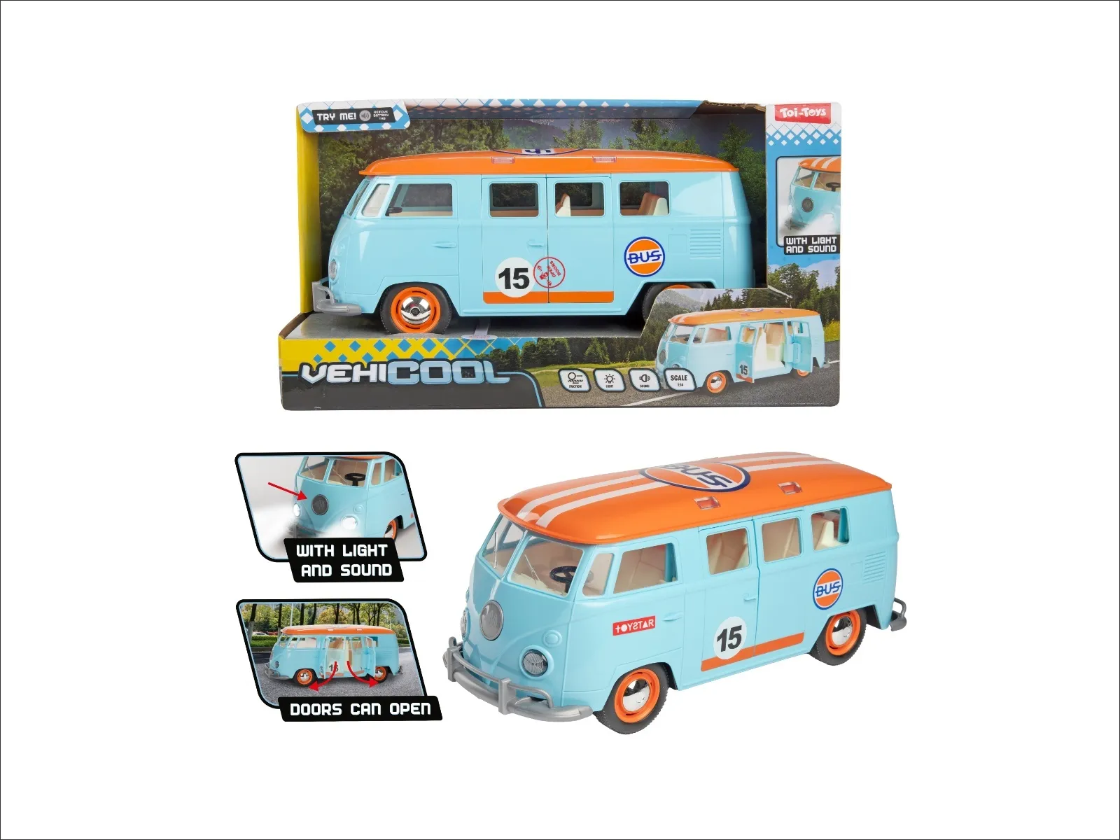 VEHICOOL Retro Bus 27cm Friktionsmotor